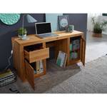 Bureau Woodcroft I Pin massif / Métal - Pin / Noir