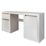 Bureau Woodcroft II massief grenenhout/metaal - wit grenenhout/eikenhouten look