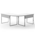 Bureau Paddington II Blanc brillant / Chrome