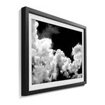 Tableau déco Black Clouds Tilleul massif - Noir / Blanc