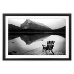 Tableau déco Lake View Tilleul massif - Noir / Blanc
