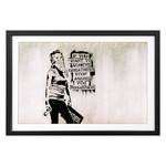 Tableau déco Banksy No. 7 cm Tilleul massif - Multicolore