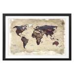 Bild Old Worldmap 3 Massivholz Linde - Mehrfarbig