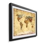 Tableau déco Old Worldmap 4 Tilleul massif - Multicolore