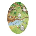 Tableau déco Le bébé hibou Toile / Épicéa massif - Multicolore - 30 x 45 cm