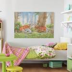 Tableau déco Wassili aide un cerf Toile / Épicéa massif - Multicolore - 60 x 40 cm