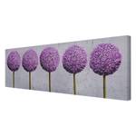 Bild Kugel-Blüten Leinwand /  Massivholz Fichte - Mehrfarbig - 90 x 30 cm