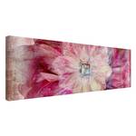 Afbeelding Grunge Flower canvas/massief sparrenhout - meerdere kleuren - 90 x 30 cm