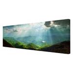 Bild Heavenly Ground Leinwand /  Massivholz Fichte - Mehrfarbig - 120 x 40 cm