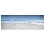 Bild Spuren im Sand I Leinwand /  Massivholz Fichte - Mehrfarbig - 90 x 30 cm