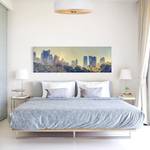 Afbeelding Peaceful Central Park canvas/massief sparrenhout - meerdere kleuren - 90 x 30 cm