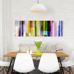 Bild Rainbow Cubes I Leinwand /  Massivholz Fichte - Mehrfarbig - 120 x 40 cm