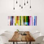 Bild Rainbow Cubes I Leinwand /  Massivholz Fichte - Mehrfarbig - 150 x 50 cm