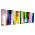 Bild Rainbow Cubes I Leinwand /  Massivholz Fichte - Mehrfarbig - 150 x 50 cm