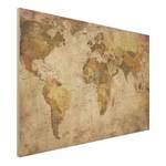 Tableau déco planisphère IV panneau de bois contreplaqué (bouleau) - Multicolore - 60 x 40 cm