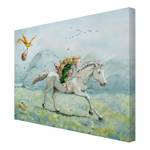 Tableau déco Lilia sur la licorne Toile / Épicéa massif - Multicolore - 40 x 30 cm