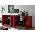 Sideboard Prisma I Hochglanz Rubinrot - Breite: 241 cm