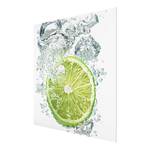 Tableau déco cuisine - Lime Bubbles Verre de sécurité ESG - Multicolore - 50 x 50 cm