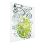 Tableau déco cuisine - Lime Bubbles Verre de sécurité ESG - Multicolore - 30 x 30 cm