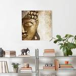 Tableau déco Vintage Buddha Verre de sécurité ESG - Multicolore - 50 x 50 cm