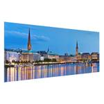 Tableau déco Hamburg Skyline Verre de sécurité ESG - Multicolore - 80 x 30 cm