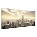 Tableau déco Manhattan Dawn II Verre de sécurité ESG - Multicolore - 80 x 30 cm