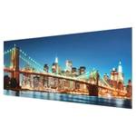 Afbeelding Nighttime Manhattan Bridge ESG-veiligheidsglas - meerdere kleuren - 125 x 50 cm