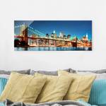 Afbeelding Nighttime Manhattan Bridge ESG-veiligheidsglas - meerdere kleuren - 125 x 50 cm