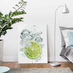 Tableau déco cuisine - Lime Bubbles Verre de sécurité ESG - Multicolore - 60 x 80 cm