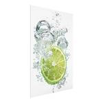 Tableau déco cuisine - Lime Bubbles Verre de sécurité ESG - Multicolore - 60 x 80 cm