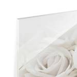 Tableau déco roses blanches Verre de sécurité ESG - Multicolore - 80 x 60 cm