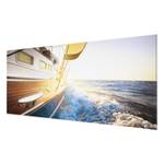 Tableau déco voilier sur la mer Verre de sécurité ESG - Multicolore - 125 x 50 cm