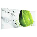 Tableau déco Splash Lime Verre de sécurité ESG - Multicolore - 125 x 50 cm