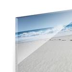 Tableau déco traces dans le sable II Verre de sécurité ESG - Multicolore - 125 x 50 cm