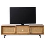 Meuble TV en bois massif VINA Manguier massif / Cannage - Manguier / Beige