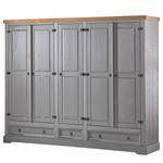 Drehtürenschrank Finca Rustica II Kiefer massiv - Kiefer Grau - Breite: 242 cm