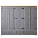 Armoire Finca Rustica II Pin massif - Pin gris - Largeur : 242 cm