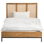 Bedframe Vina massief mangohout/rotan - mangohout/zwart - 140 x 200cm