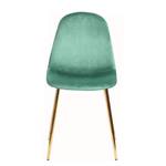 Sedia per sala da pranzo Yoyce II Velluto/Metallo - Oro - Velluto Tiru: verde menta - Set da 2