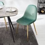 Sedia per sala da pranzo Yoyce II Velluto/Metallo - Oro - Velluto Tiru: verde menta - Set da 2