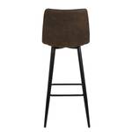 Chaises de bar Donnell (lot de 2) Microfibre/ Acier - Noir mat - Marron