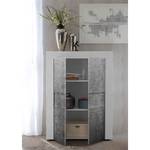 Highboard Easy Hochglanz Weiß / Beton Dekor