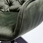 Chaise Tibas rotatif - Velours / Acier - Noir - Vert olive