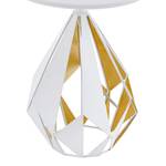 Lampe Carlton II Tissu / Acier - 1 ampoule - Blanc / Doré