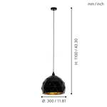 Suspension Roccaforte I Acier - 1 ampoule - Noir