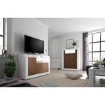 Highboard Urbino Notenboomhouten look/wit