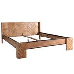 Houten bed Parquet massief acaciahout/ijzer