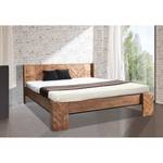 Houten bed Parquet massief acaciahout/ijzer