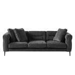 Sofa Gorden II (3-Sitzer) Chenille - Stoff Mohs: Schwarz