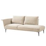 Chaise longue Drove II geweven stof - Geweven stof Saia: Beige - Armleuning vooraanzicht links